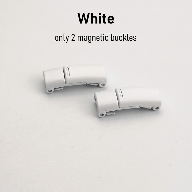 اربطة حذاء استك بدون ربط  للجري والرياضات النشطة  للاطفال والكبار وكبار السن مقاس واحد - أبيض T9-1-White -B