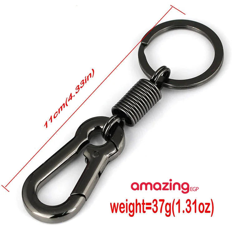 مادلية مفاتيح شكل سلسلة المفاتيح  مع خطاف ملحق مفتاح سلسلة حامل المفتاح بسيط قوي هدية - خطاف اسود | خصومات | amazingEGP