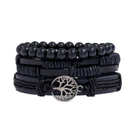 مجموعة من سوار بديكور شجر للرجال اساور يد للرجال  - 3 قطع | اسورة اكسسوارات الرجال | amazingEGP