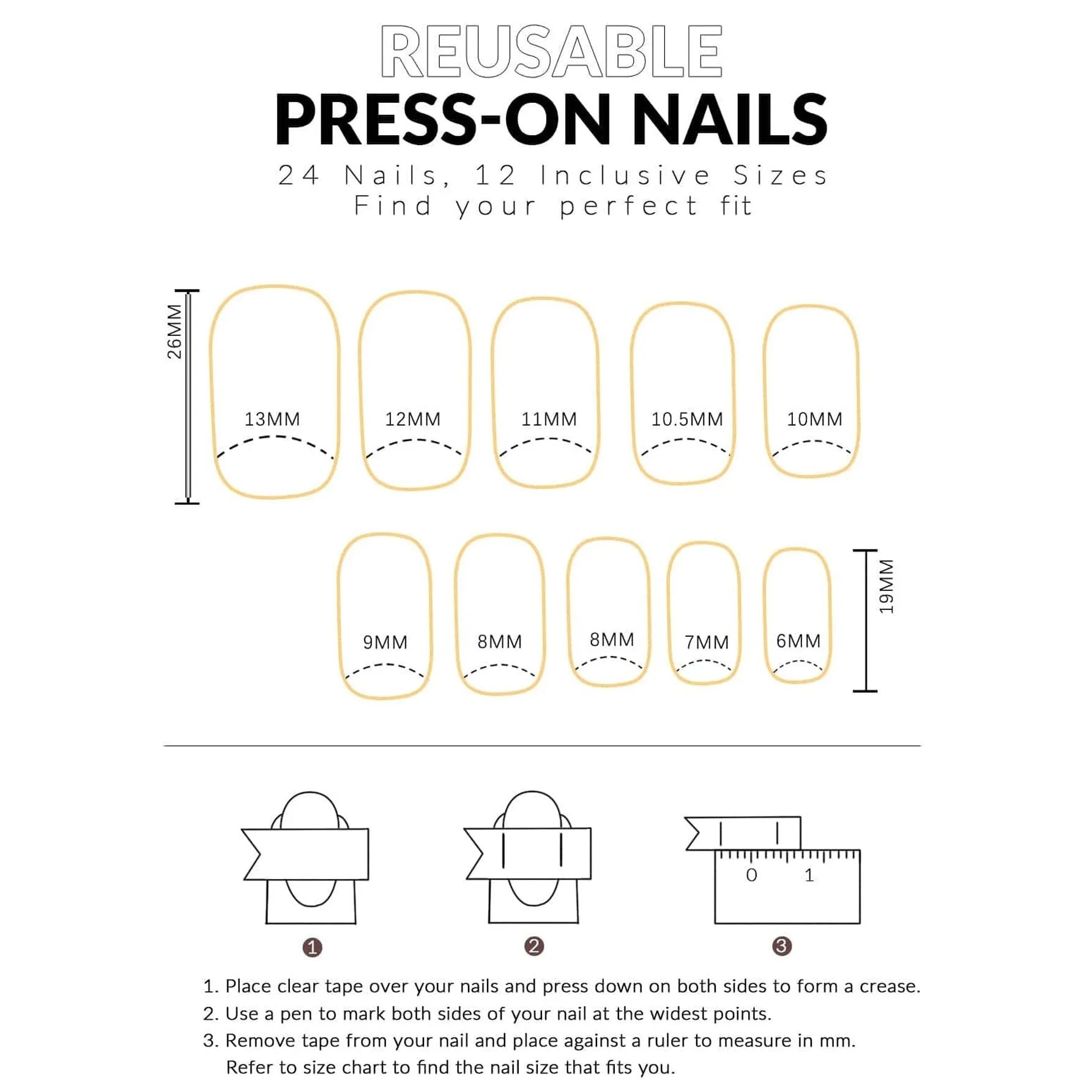 أظافر مزيفة مربعة طويلة 24قطعة مع ملف الاظافر مع الشريط | اظافر قصيرة اظافر مستعارة الاظافر | amazingEGP