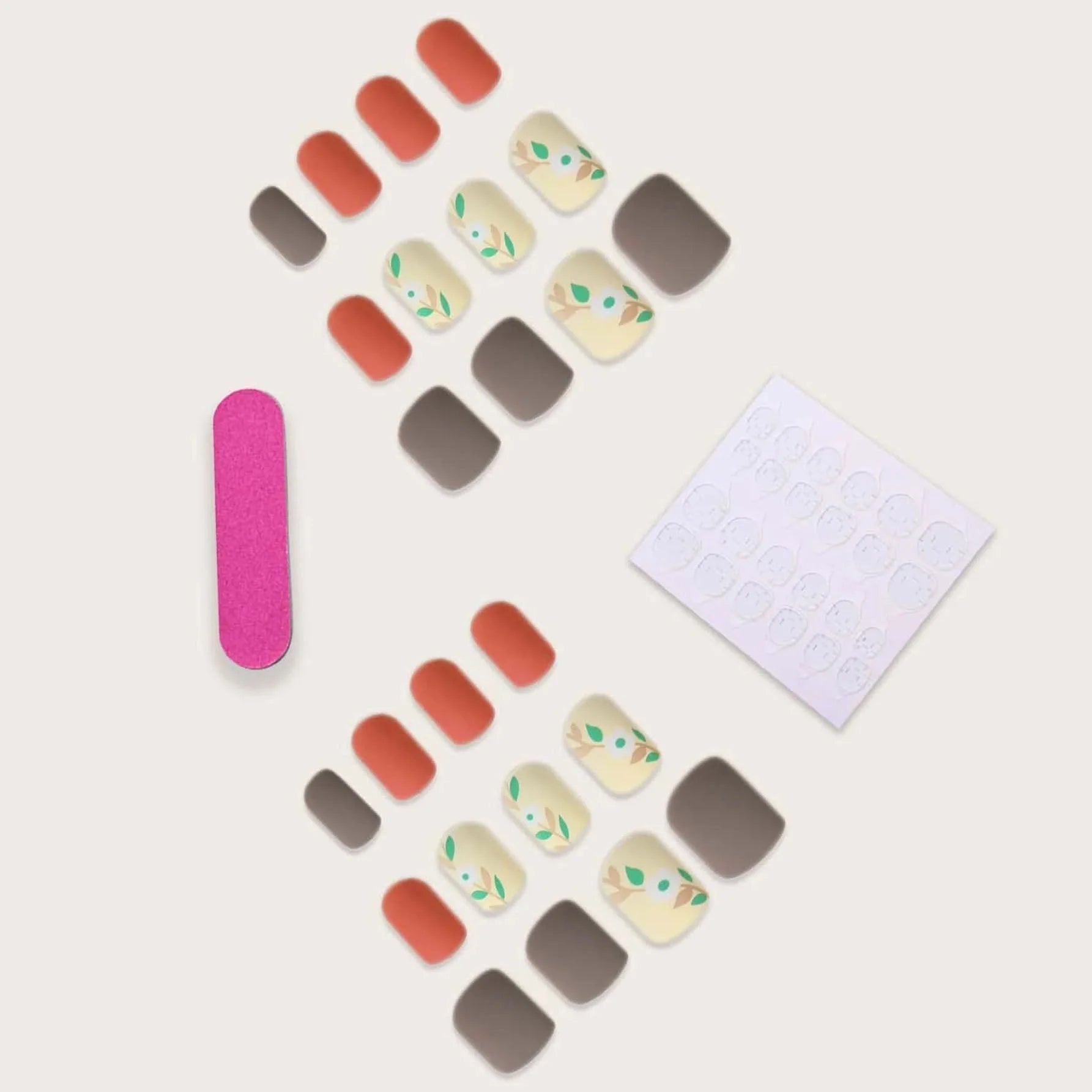 أظافر مزيفة مربعة طويلة 24قطعة مع ملف الاظافر مع الشريط | اظافر قصيرة اظافر مستعارة الاظافر | amazingEGP