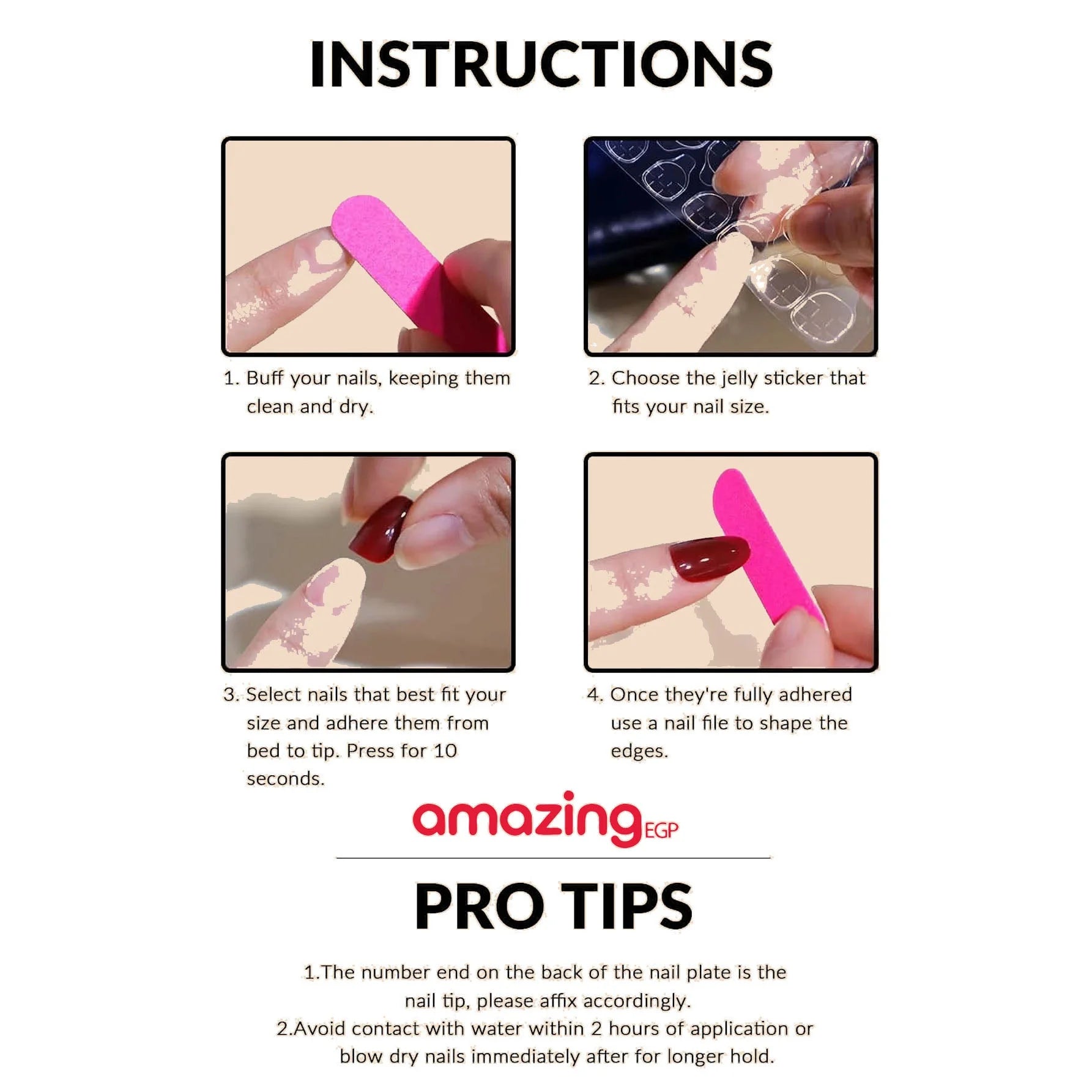 أظافر اصطناعية ألوان متدرجة ورقة الشريط مع قطعة ملف الأظافر 24 قطعة | اظافر قصيرة اظافر مستعارة الاظافر | amazingEGP