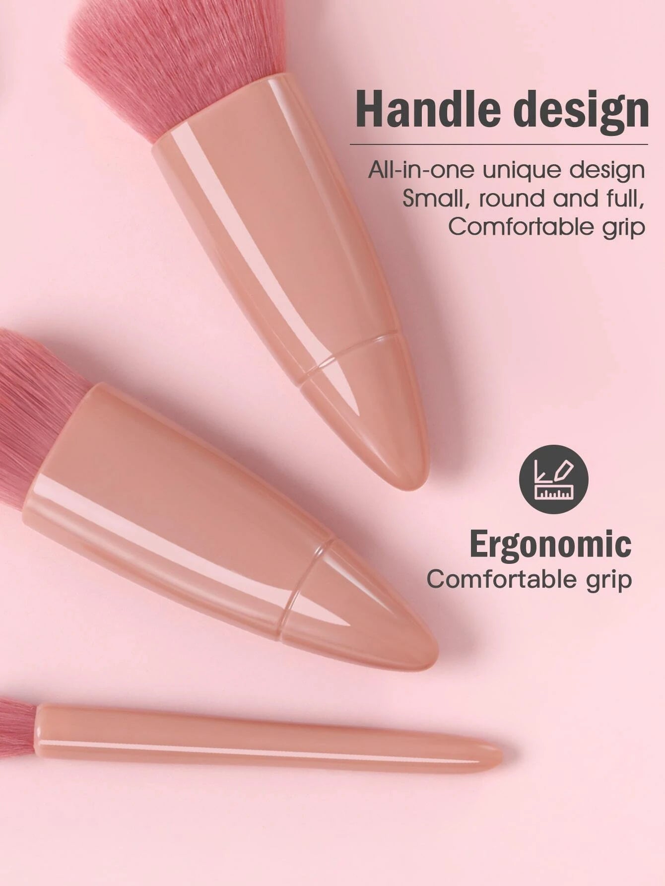 فرشاة ماكياج مع صندوق تخزين مثالية للسفر او الحمل اثناء التنقل، مجموعة فرش ، للنساء والبنات، للمكياج ومستحضرات التجميل والكونسيلر - 5 قطع