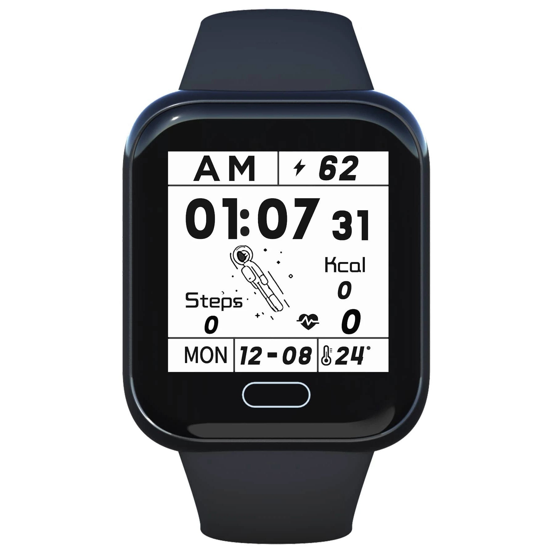 ساعة ذكية للرجال والنساء لتتبع النشاط بعداد للخطوات والسعرات الحرارية ومراقبة ضغط الدم والاكسجين لا تدعم الاتصال والمكالمات