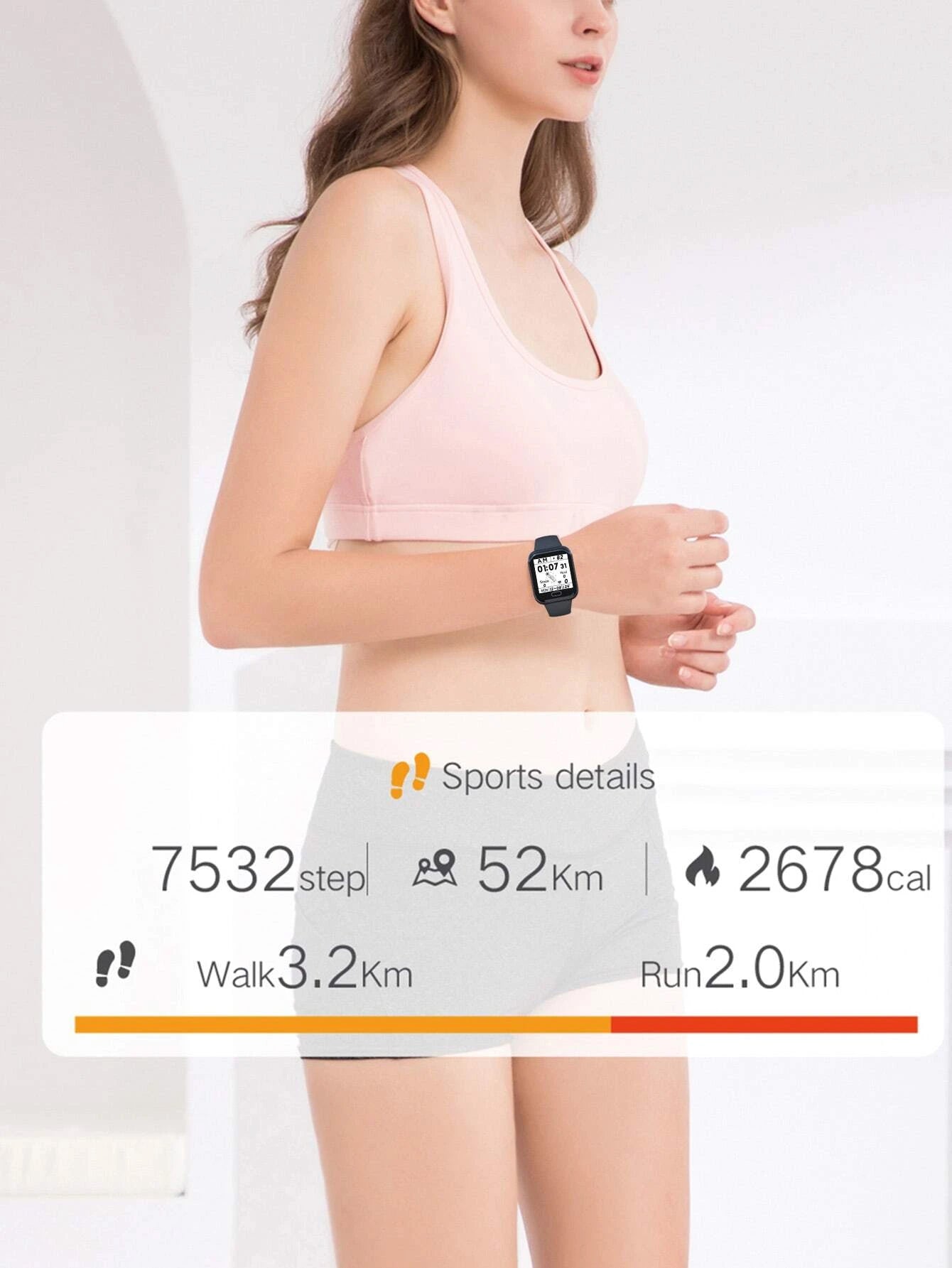 ساعة ذكية للرجال والنساء لتتبع النشاط بعداد للخطوات والسعرات الحرارية ومراقبة ضغط الدم والاكسجين لا تدعم الاتصال والمكالمات