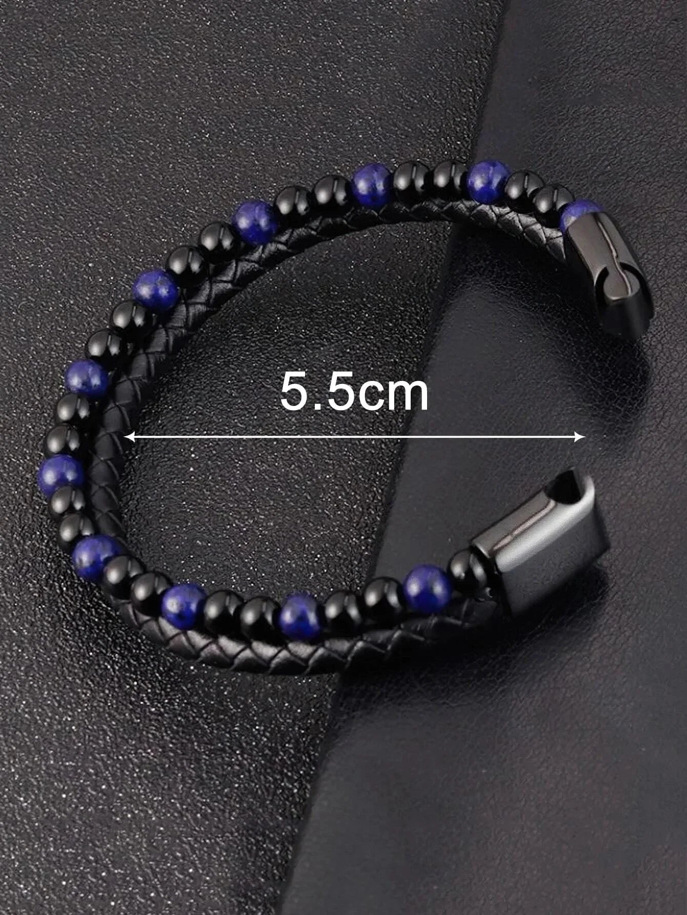 سوار طبقات مزخرف بحجر للرجال اساور يد للرجال | اسورة اكسسوارات الرجال | amazingEGP