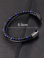 سوار طبقات مزخرف بحجر للرجال اساور يد للرجال | اسورة اكسسوارات الرجال | amazingEGP