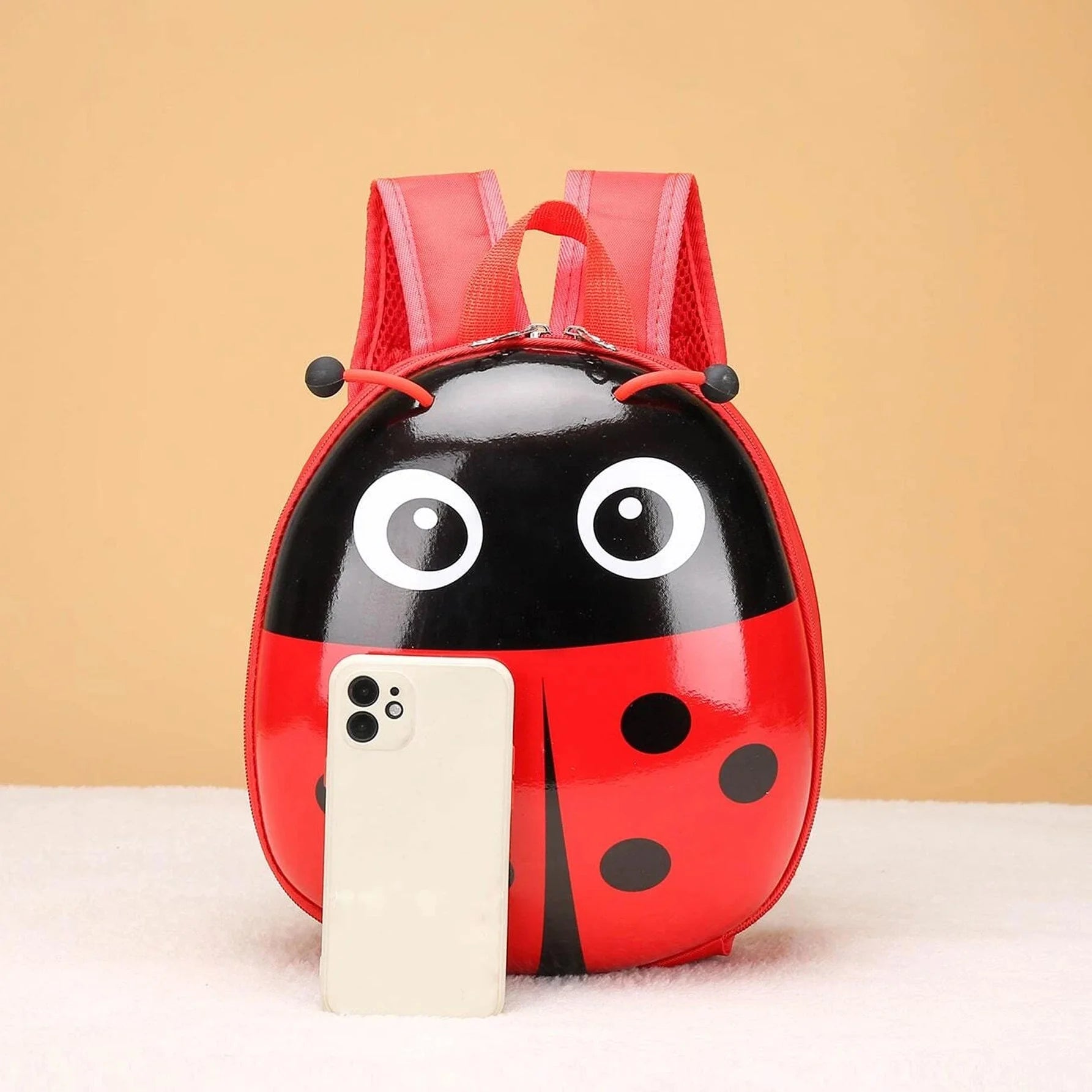 شنطة ظهر للاطفال من الجنسين بتصميم دعسوقة للبنات والاولاد في رياض الاطفال حقائب ظهر للاستخدام اليومي - احمر | خصومات | amazingEGP