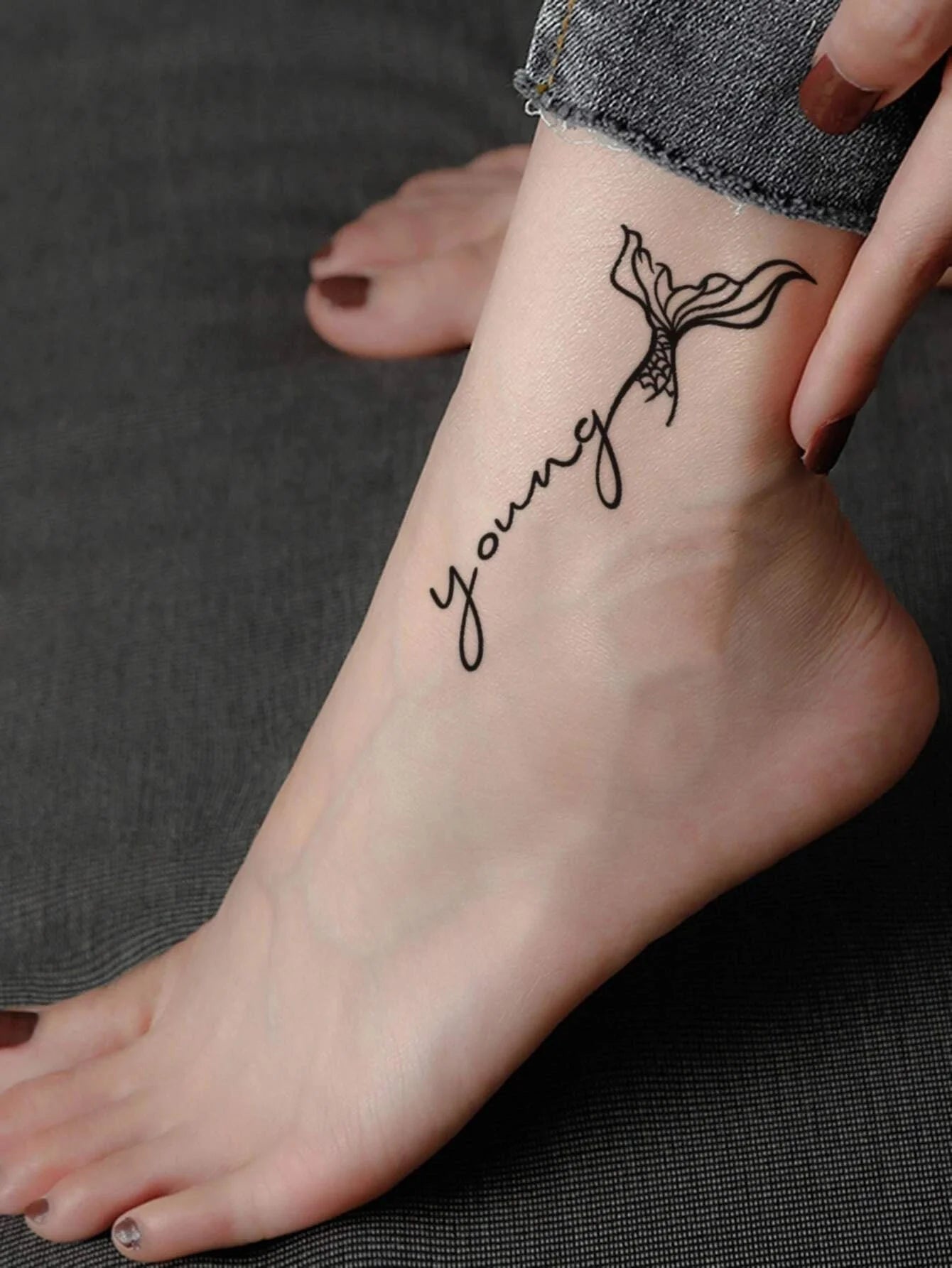 ستيكر لاصق تاتو مؤقت مقاوم للماء ملصق وشم بطباعة أحرف ورقة واحدة تاتو مؤقت لامع للظهر والصدر للنساء والبنات 54494 | تاتوه تاتوه_للجسم وشم | amazingEGP