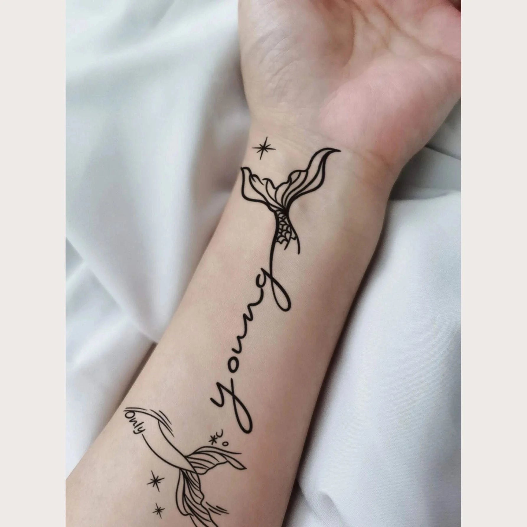 ستيكر لاصق تاتو مؤقت مقاوم للماء ملصق وشم بطباعة أحرف ورقة واحدة تاتو مؤقت لامع للظهر والصدر للنساء والبنات 54494 | تاتوه تاتوه_للجسم وشم | amazingEGP