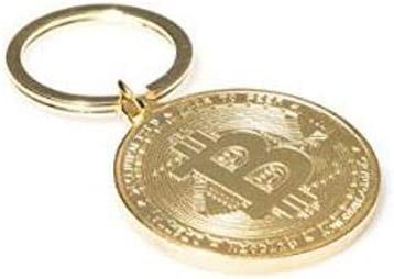 سلسلة مفاتيح بيتكوين مطلية بالذهب للعملة التذكارية لهواة جمع الأشياء