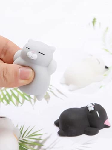 لعبة جميلة من جل السيليكون الناعم من Kawaii Marshmallow ، لعبة لطيفة للقطط الناعمة ثلاثية الأبعاد ، هدايا (ابيض)