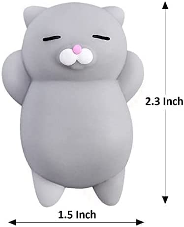لعبة جميلة من جل السيليكون الناعم من Kawaii Marshmallow ، لعبة لطيفة للقطط الناعمة ثلاثية الأبعاد ، هدايا (ابيض)