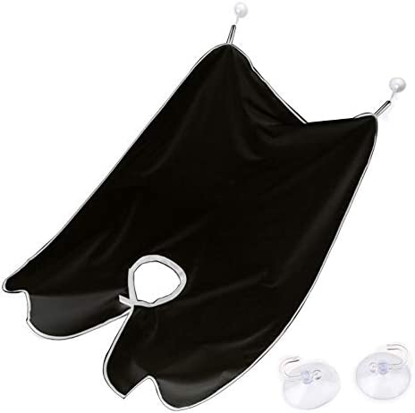 مريلة شعر للذكور لحلاقة اللحية وماسك اللحية، مقاومة للماء للرجال، مريلة حمام من القماش الحريري منظم الحمام، حامي التنظيف المنزلي (اسود)