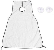 مريلة قماش حرير مقاومة للماء لالتقاط شعر اللحية اثناء الحلاقة للرجال للحفاظ على نظافة المنزل والحمام - ابيض