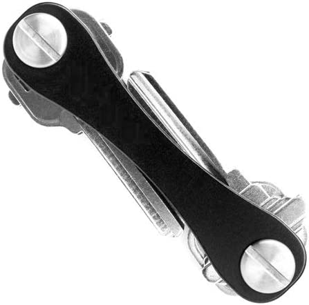 حامل مفاتيح مدمج وخفيف الوزن (يتسع لحمل 2-16 مفتاح) فضي-اسود