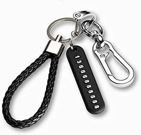 مادلية مفاتيح جلد بتعليقة لاضافة رقم تلفون في حالة الضياع