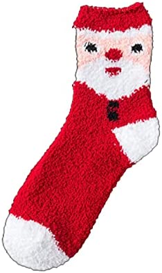 جوارب عيد الميلاد السميكة الدافئة Christmas Socks جوارب صوف شتوية للنوم المنزلي منفوشة جوارب سرير