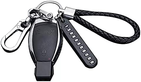 مادلية مفاتيح جلد بتعليقة لاضافة رقم تلفون في حالة الضياع