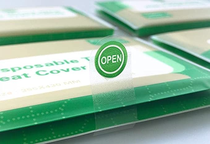 غطاء مقعد مرحاض للاستعمال مرة واحدة، مجموعة من 10 قطع في العبوة تتضمن ورق مرحاض للسفر والتخييم والحمام