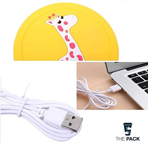 كوستر تدفئة قواعد أكواب رسوم كارتون USB تدفئة حصيرة حصيرة الوسادة كوستر للمكتب (YELLOW)