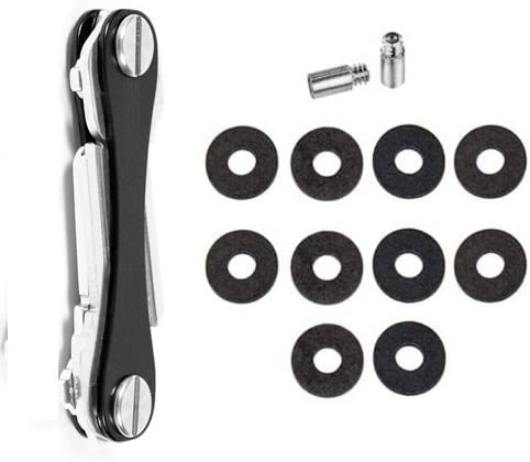 حامل مفاتيح مدمج وخفيف الوزن (يتسع لحمل 2-16 مفتاح) فضي-اسود