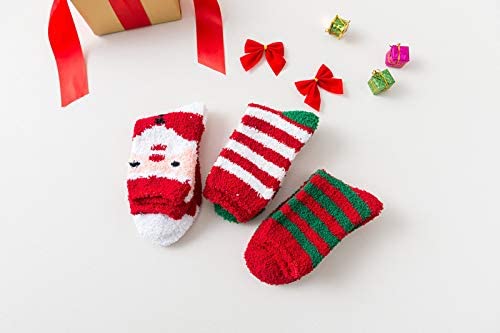 جوارب عيد الميلاد السميكة الدافئة Christmas Socks جوارب صوف شتوية للنوم المنزلي منفوشة جوارب سرير