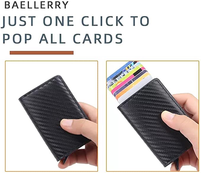 محفظة رفيعة من الياف الكربون بتصميم ذكي صغير مع حامل كروت للرجال بحماية rfid  - مناسبة كهدية