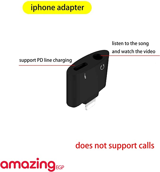 مقبس سماعة الرأس للآيفون ، 4 في 1 كابل سماعة رأسمحول جاك الصوت متوافقة مع آيفون 13/12/11/XS ماكس/XS/XR/7 يدعم جميع أنظمة IOS