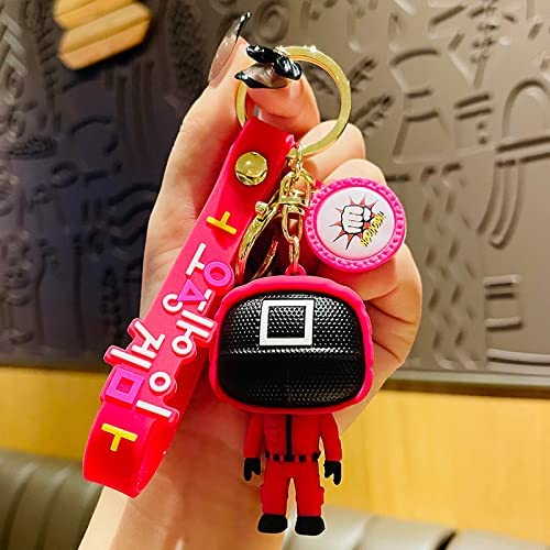 شخصيات مجسمة للعبة اسكويد اكسسوارات دلايات سلسلة مفاتيح سلسلة مفاتيح دائرية تنكرية هدايا العاب سلسلة المفاتيح (النوع-5)