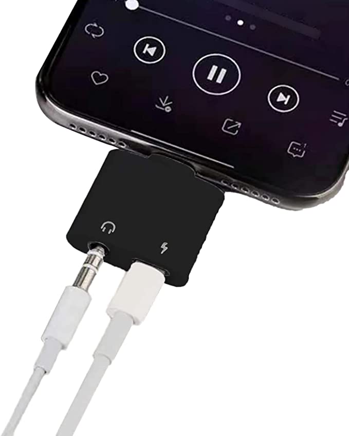 مقبس سماعة الرأس للآيفون ، 4 في 1 كابل سماعة رأسمحول جاك الصوت متوافقة مع آيفون 13/12/11/XS ماكس/XS/XR/7 يدعم جميع أنظمة IOS