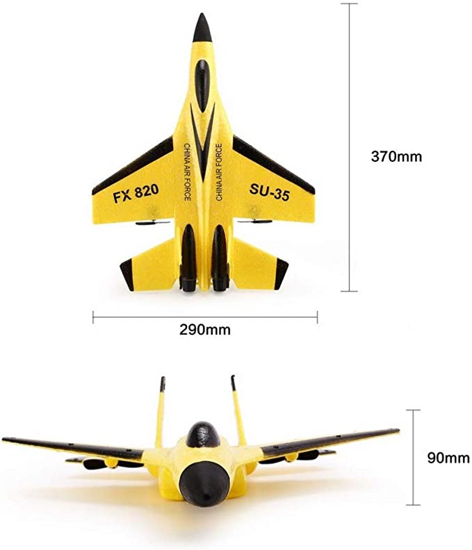 لعبة طائرة كلاسيكية بريموت كنترول عالية الجودة من مادة الفوم موديل طائرة SU-35 خفيفة الوزن مضادة للسقوط مع بطارية قابلة لاعادة الشحن (الحجم:1 بطارية)
