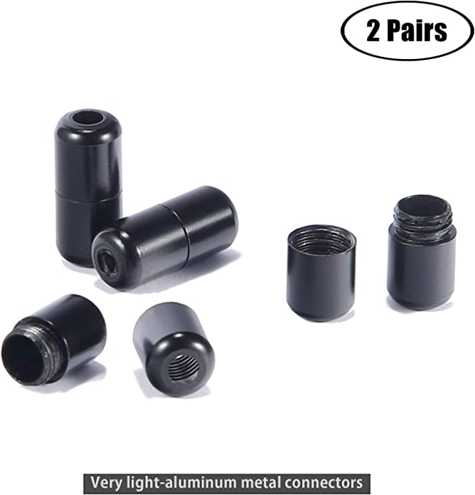 رباط حذاء باستك مرن مع قفل حلزوني قطعتين - اسود