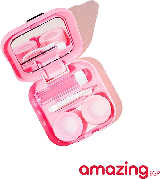 حقيبة العدسات اللاصقة المحمولة مرآة السفر زجاجة ملقاط حاويات حامل زهري العناية بالعدسات اللاصقة