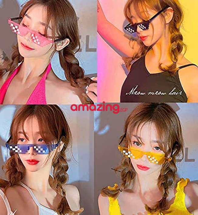 نظارة شمس بعدسات بيكسل موزايك 8 بت للجنسين ثج لايف للحفلات و العاب ام ال جى