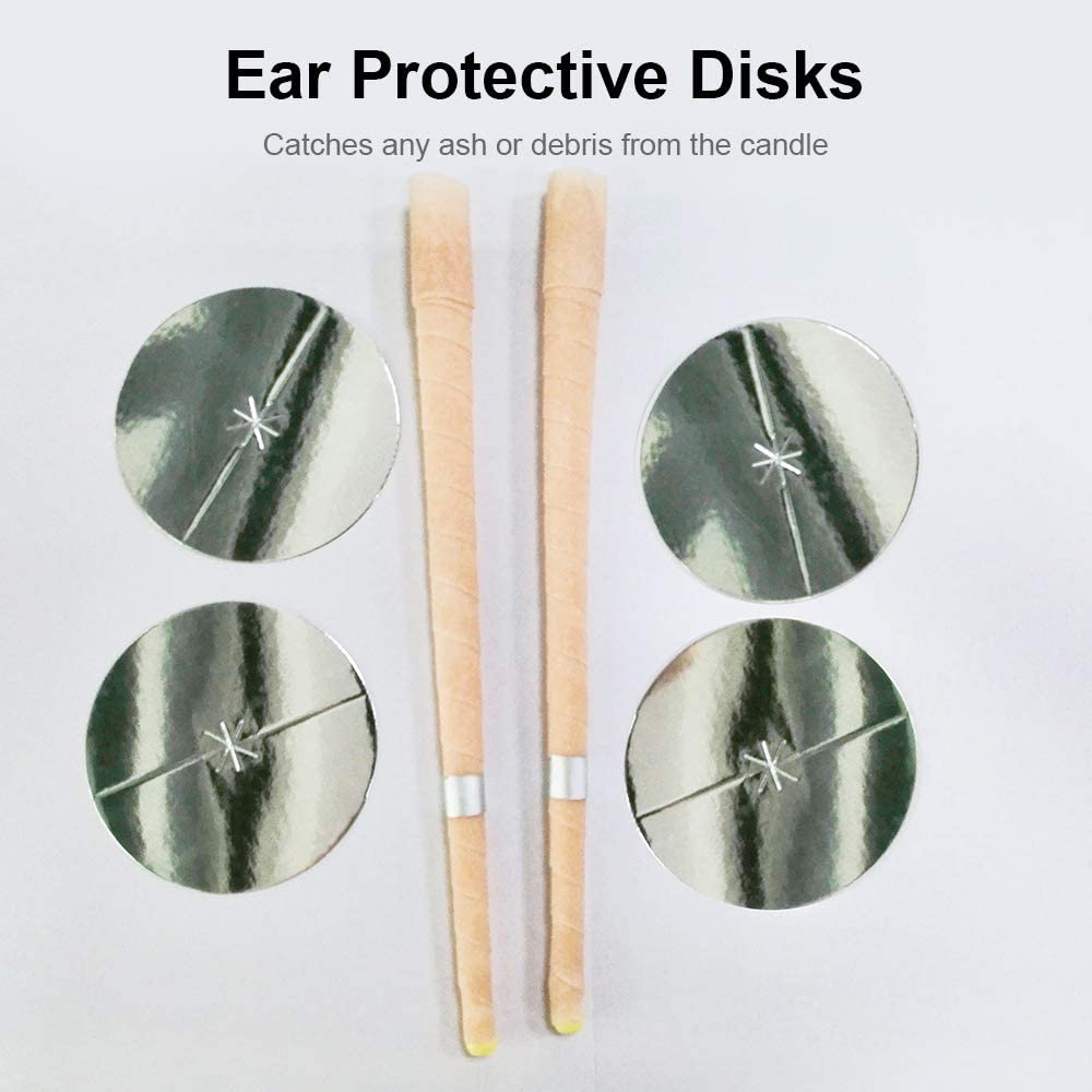 شمعات لازالة شمع الاذن الهندي وبدون اى اضافات كيميائية شمعات عطرية لازالة شمع الاذن (4 شموع مع قرصين واقيين)