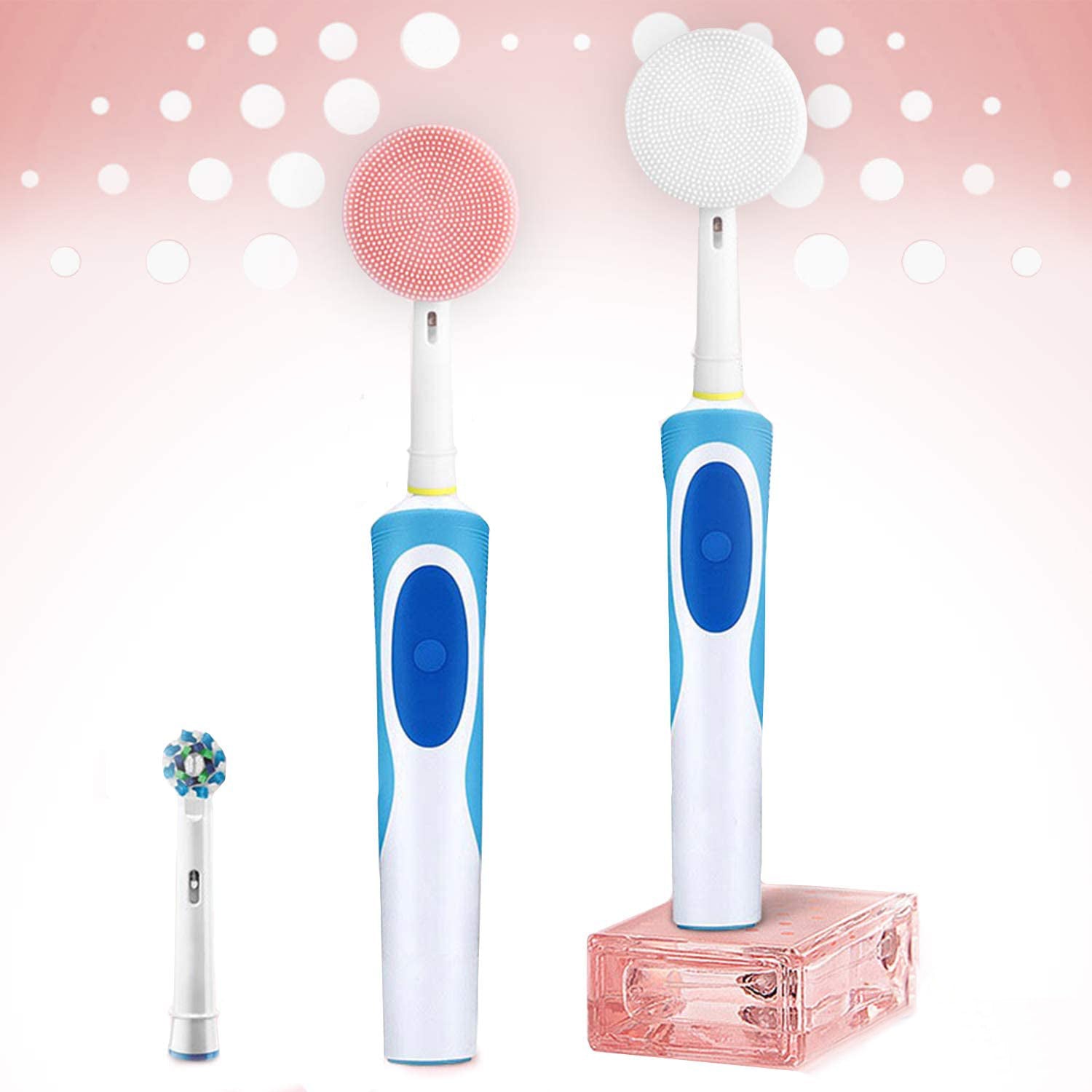 رأس بديل لفرشاة تنظيف الوجه، متوافق مع قواعد فرشاة الاسنان الكهربائية  فرش وجه سيليكون مقاومة للماء للتنظيف العميق والتدليك