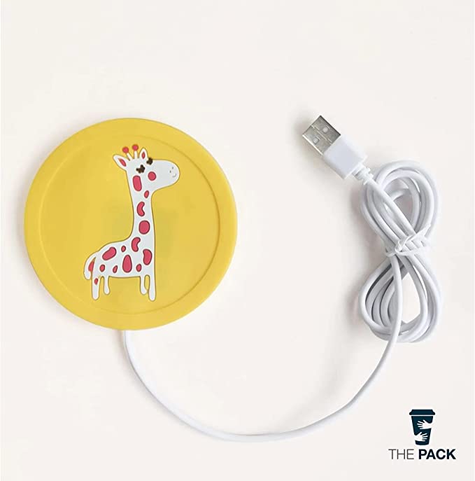 كوستر تدفئة قواعد أكواب رسوم كارتون USB تدفئة حصيرة حصيرة الوسادة كوستر للمكتب (YELLOW)
