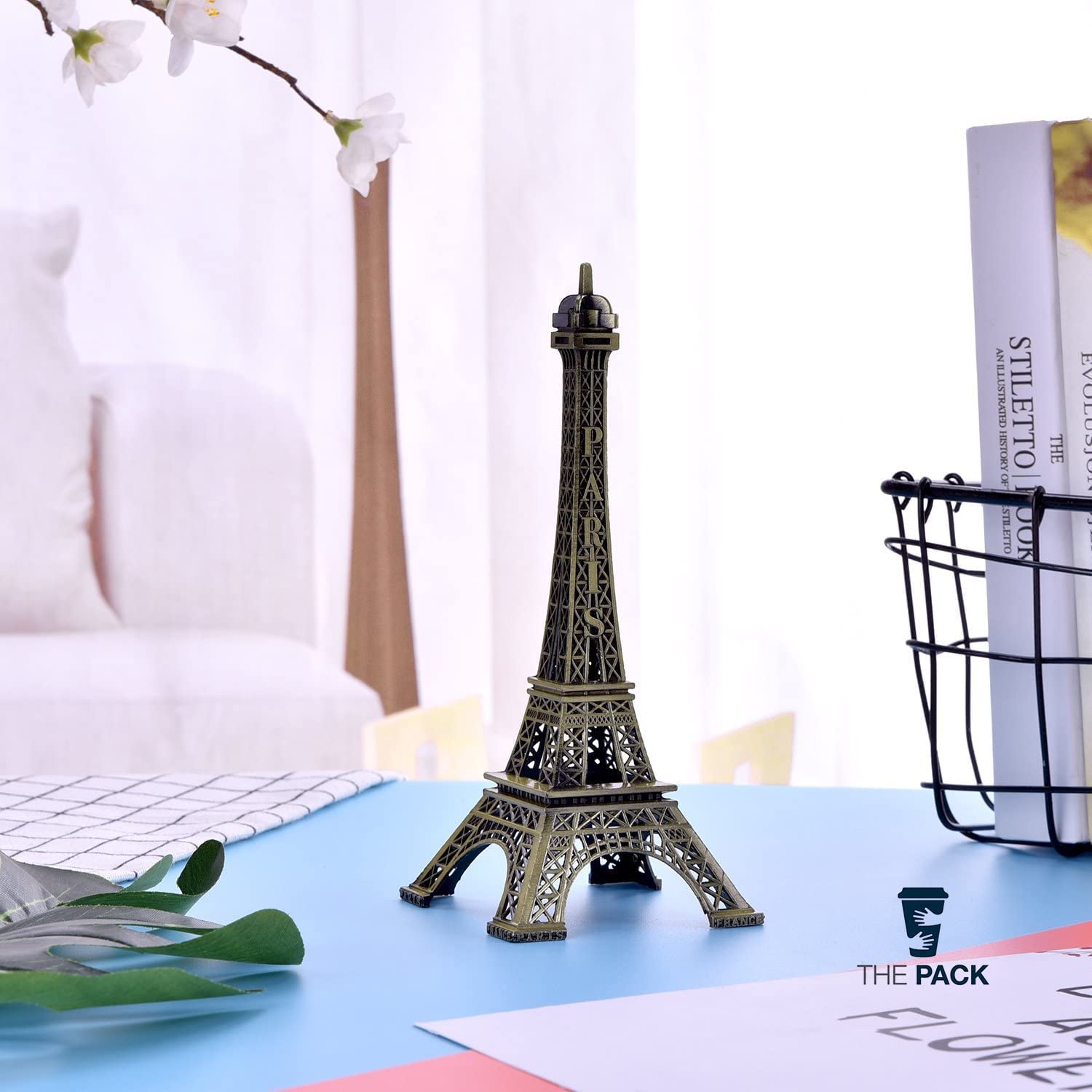 ديكور برج إيفيل من بحجم (8 سم) تمثال معدني لبرج إيفيل باريس تمثال نصفي طبق الأصل لغرفة الرسم وطاولة ديكور وحامل مجوهرات ( 3.5 ×8 سم)