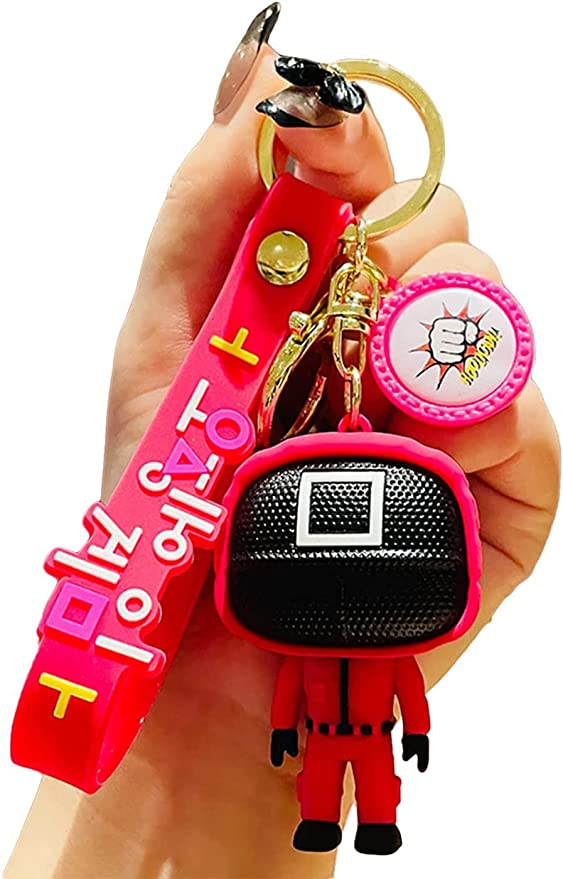 شخصيات مجسمة للعبة اسكويد اكسسوارات دلايات سلسلة مفاتيح سلسلة مفاتيح دائرية تنكرية هدايا العاب سلسلة المفاتيح (النوع-5)