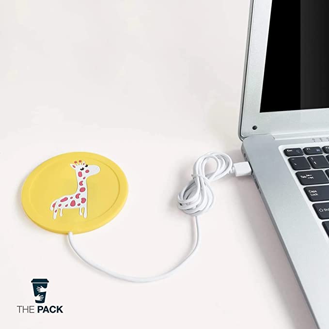 كوستر تدفئة قواعد أكواب رسوم كارتون USB تدفئة حصيرة حصيرة الوسادة كوستر للمكتب (YELLOW)