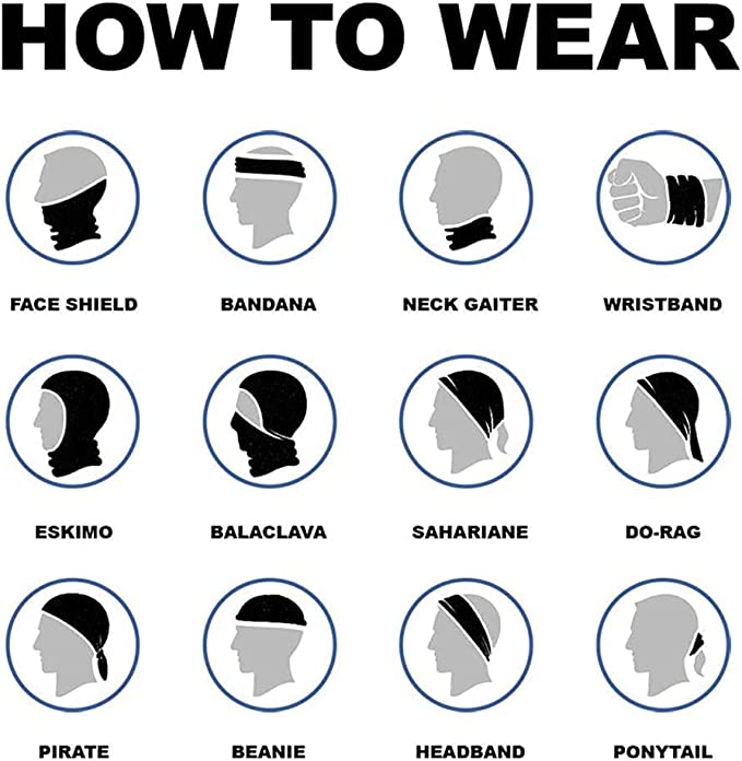قناع باندانا للوجه من أجل الهذيان والغبار والرياح وشاح للوجه والرقبة والجراب قناع أنبوبي وأغطية الرأس وقناع الوجه للدراجات النارية (HR040971)
