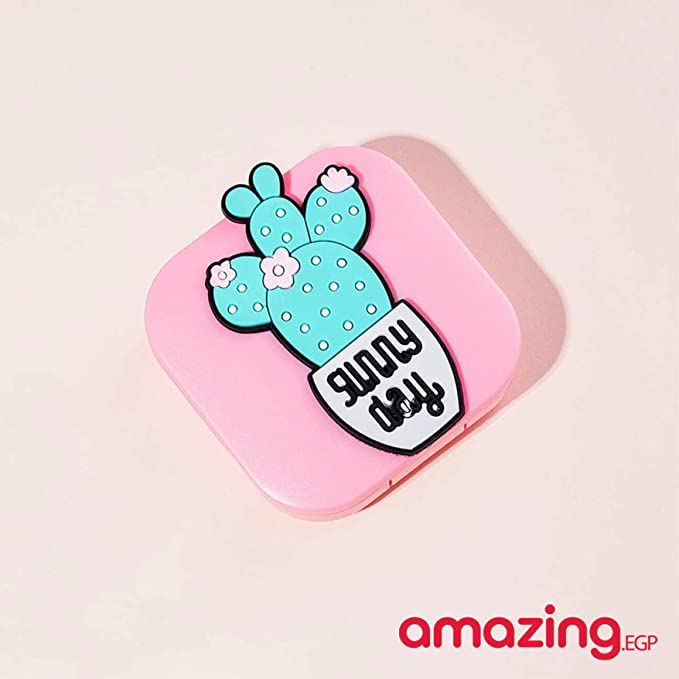 حقيبة العدسات اللاصقة المحمولة مرآة السفر زجاجة ملقاط حاويات حامل زهري العناية بالعدسات اللاصقة