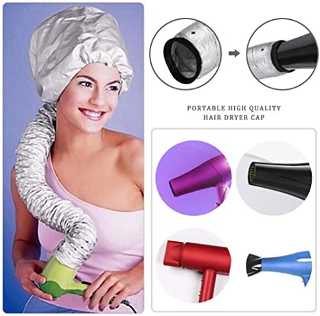 قبعة بونيه مجفف الهواء الساخن لتجفيف وتصفيف الشعر في المنزل – تصميم احترافي للعناية بالشعر المجعد والطويل