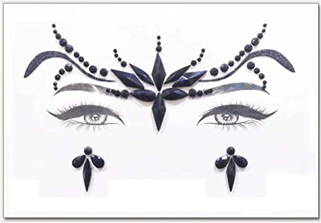 الوشم الكريستالي جواهر أحجار الراين ملصقات أحجار كريمة للجسم تاتو مؤقت عيون  لتزيين الاظافروالوجه حفلات الهذيان ملصقات وجه انيقة للنساء (LZ60)
