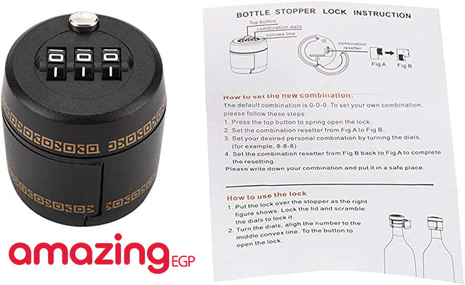قفل بباسورد لقفل زجاجات المشروبات والنبيذ قفل تركيبة قفل لسدادة زجاجة الحفاظ