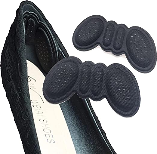 واقيات الكعب مبطنه بحبيبات مقاومة للانزلاق، ومناسبة للاحذية الكبيرة جدًا، وحشو الاحذية مُحسَّن للشعور بالراحة (اسود)