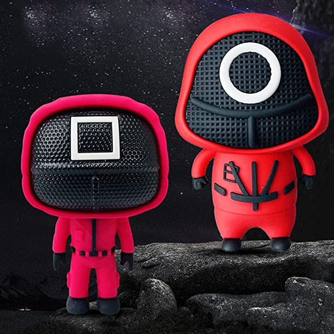 شخصيات مجسمة للعبة اسكويد اكسسوارات دلايات سلسلة مفاتيح سلسلة مفاتيح دائرية تنكرية هدايا العاب سلسلة المفاتيح (النوع-5)