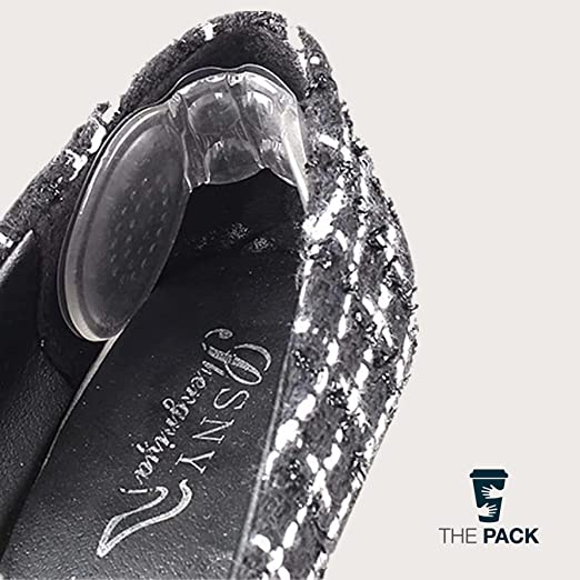 واقيات الكعب شفاف سيليكون مقاومة للانزلاق ومناسبة للاحذية الكبيرة جدًا  وحشو الاحذية مُحسَّن للشعور بالراحة (transparent)