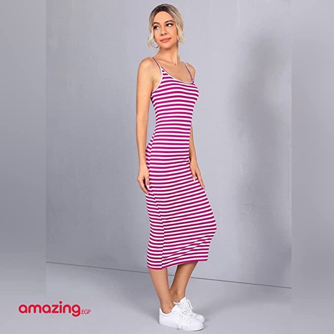 فستان ملائم الشكل مخطط